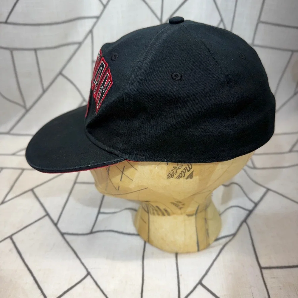Jordan Brand Fitted Hat Youth 8/20 Black Red Jumpman Embroidered Cap
